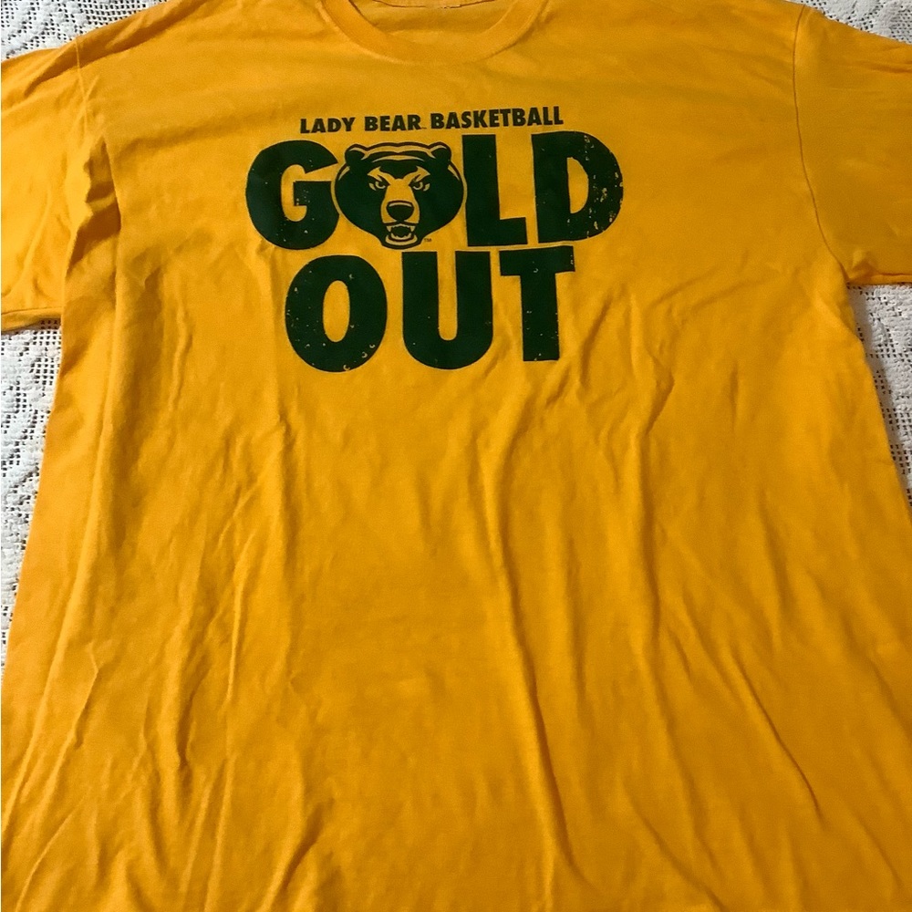 Gold Out Baylor Shirt give away at the game.